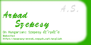 arpad szepesy business card